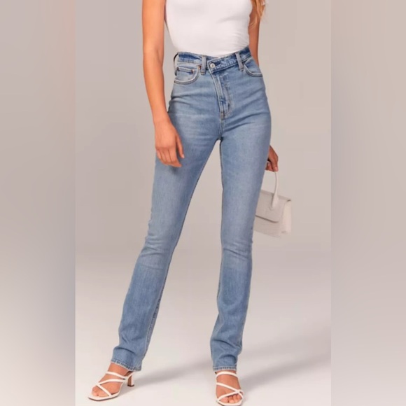 Abercrombie & Fitch The 90's Slim Straight Ultra High-Rise Jeans Size 26/2 - Picture 1 of 9